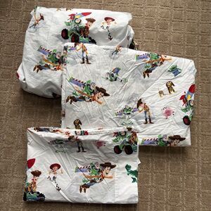 Pottery Barn Kids Toy Story Bedding Twin Size 3PC Sheet Set Disney Pixar